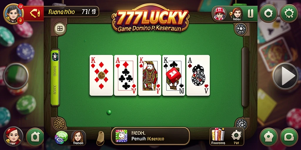 Tampilan gameplay menarik di 777LUCKY dengan elemen Domino.