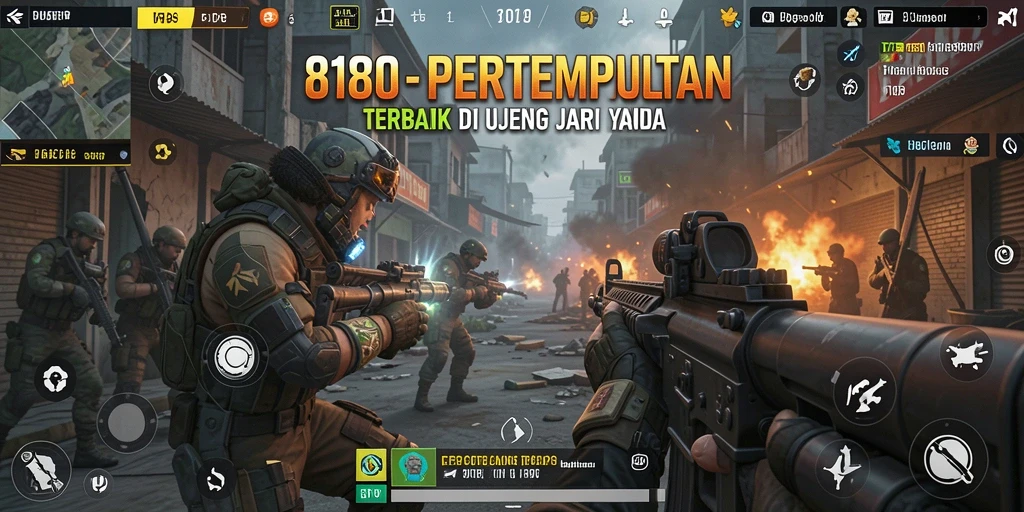 Screenshot utama 8180 menunjukkan aksi pertempuran yang mendebarkan di dalam game FPS.