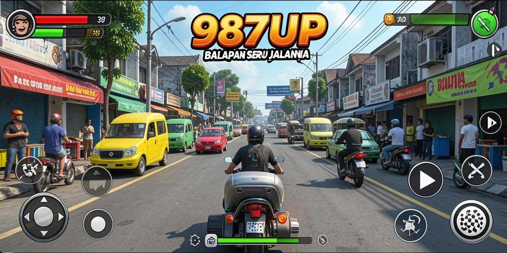 Tampilan atraktif dari gameplay Racing yang seru.