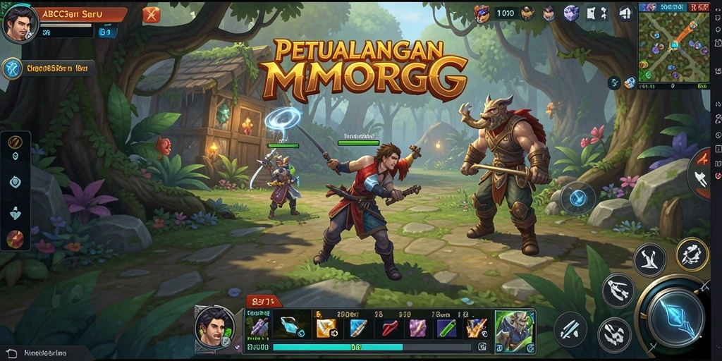 Screenshot gameplay dari petualangan epik di dunia ABC33.