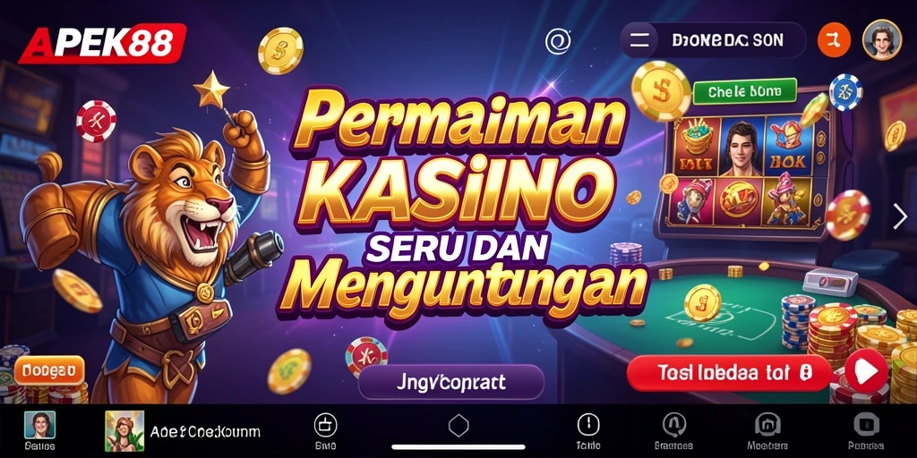 Tampilan gameplay menegangkan di APEK88 dengan banyak pilihan kasino.