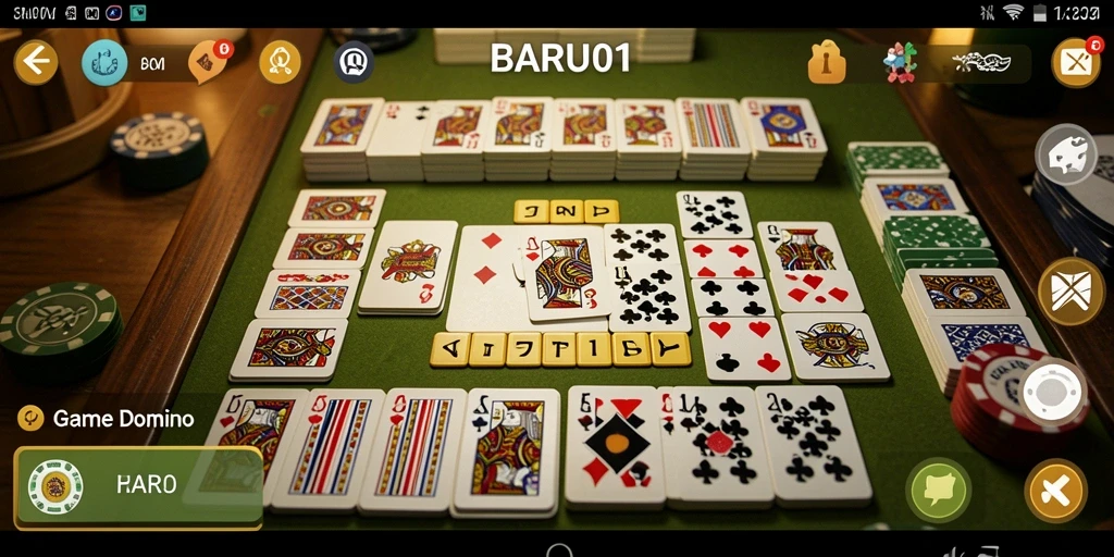 Tampilan screenshot menunjukkan aksi seru dalam permainan Domino.