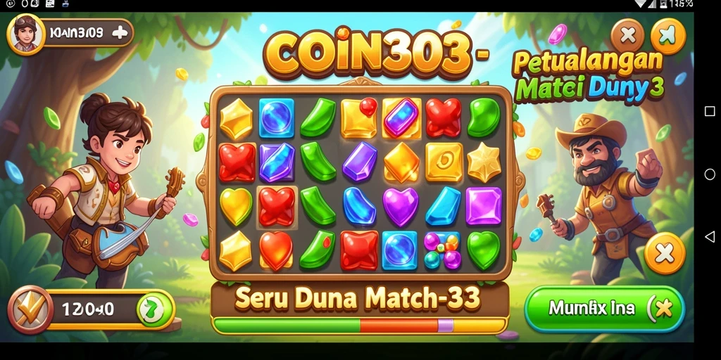 Tampilkan gameplay seru dan penuh warna dari COIN303.