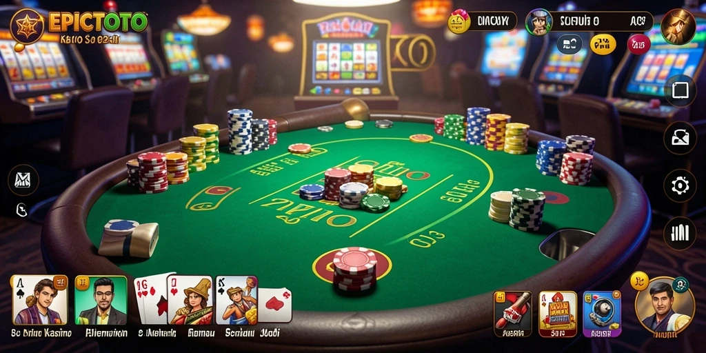 Screenshot EPICTOTO menampilkan gameplay kasino yang menegangkan dan interaktif.
