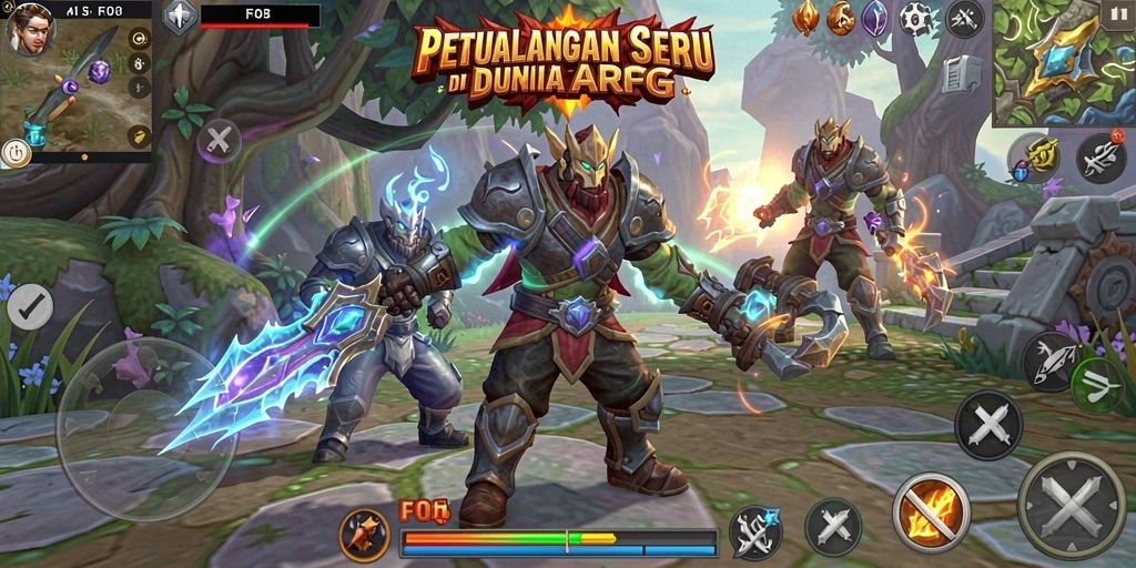 Tampilan gameplay ARPG yang mendebarkan dan penuh aksi.