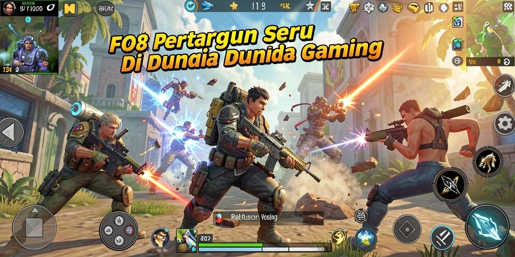 Tampilan gameplay menegangkan dalam pertarungan FO8 yang memukau.