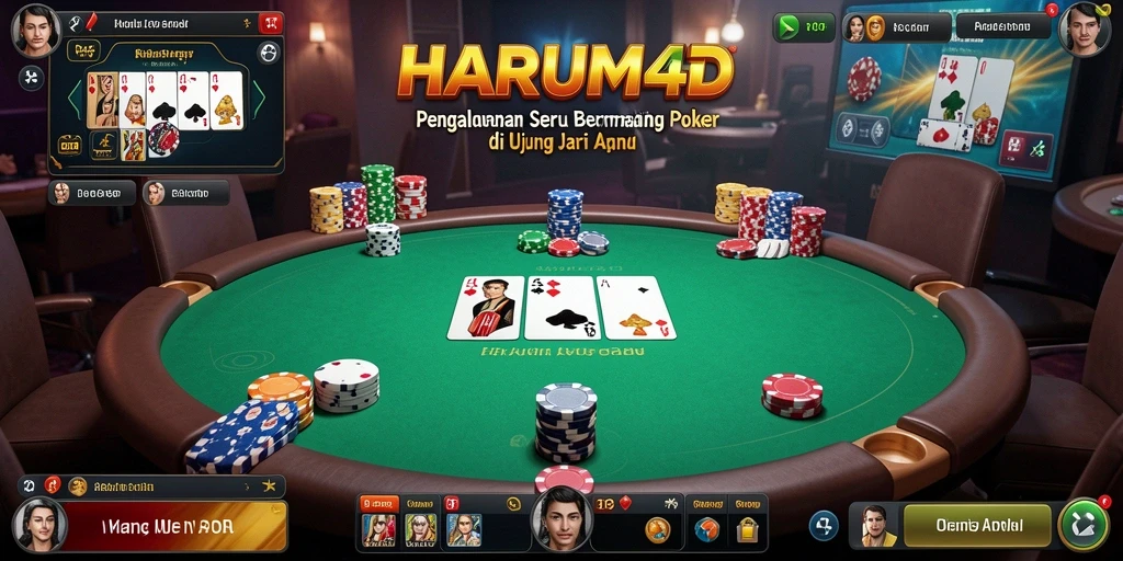 Screenshot utama HARUM4D menampilkan gameplay Poker yang mendebarkan.