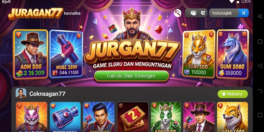 Tampilan gameplay menarik dari JURAGAN77 saat memutar gulungan slot.