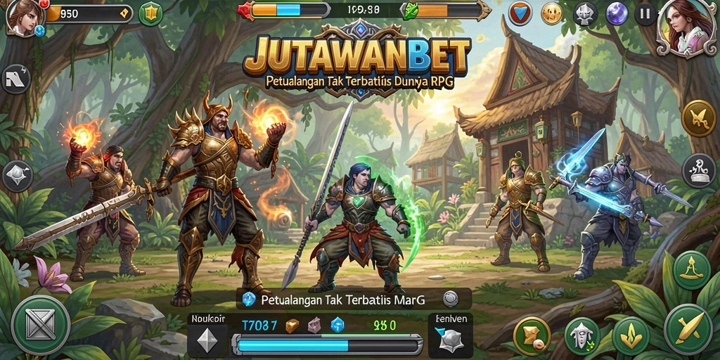 Tangkapan layar yang menunjukkan aksi seru dalam petualangan RPG.