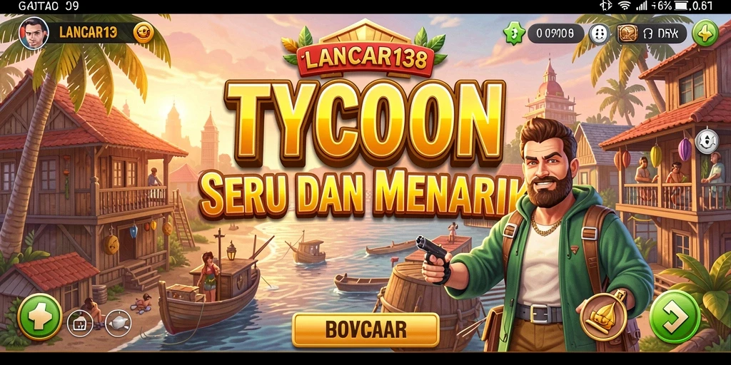 Tampilan gameplay LANCAR138 yang menampilkan manajemen bisnis yang seru.