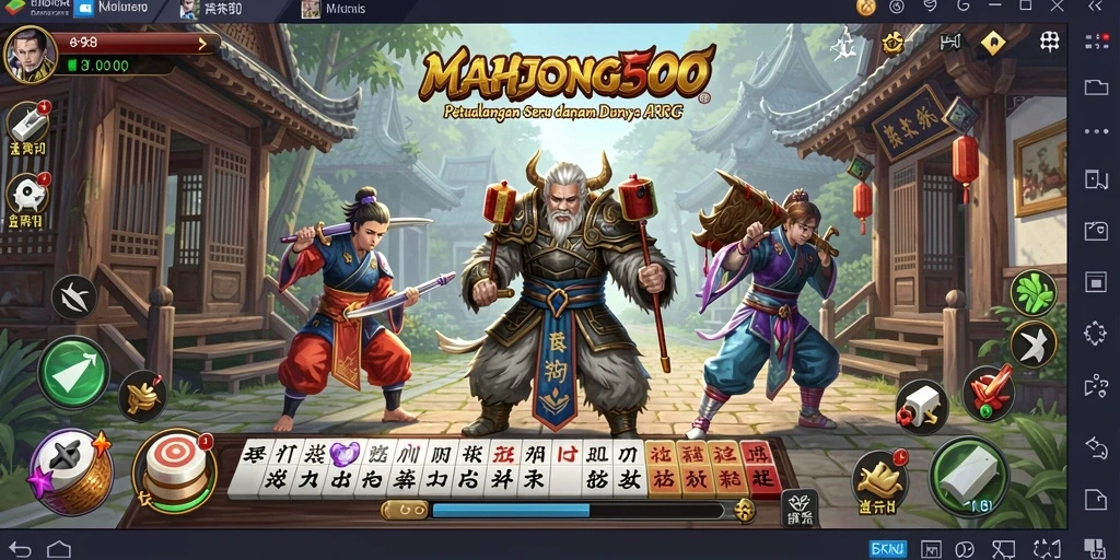Tampilan gameplay seru dan mendebarkan dalam MAHJONG500 ARPG.