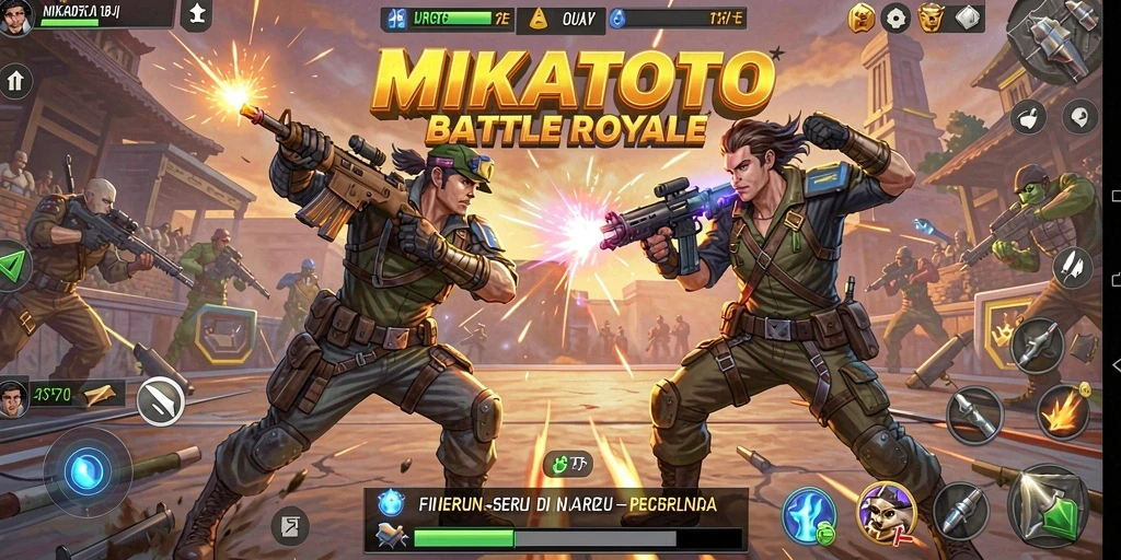 Tampilan gameplay MIKATOTO dengan aksi pertempuran seru.