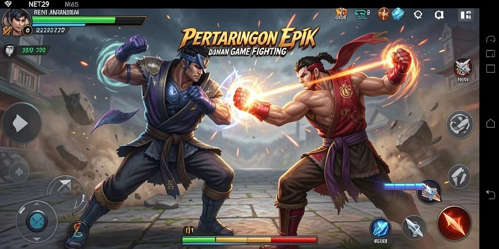 Screenshot gameplay NET29 menampilkan pertarungan yang seru dan penuh aksi.