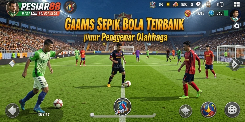 Tampilan gameplay PESIAR88 yang menegangkan dalam pertandingan sepak bola.