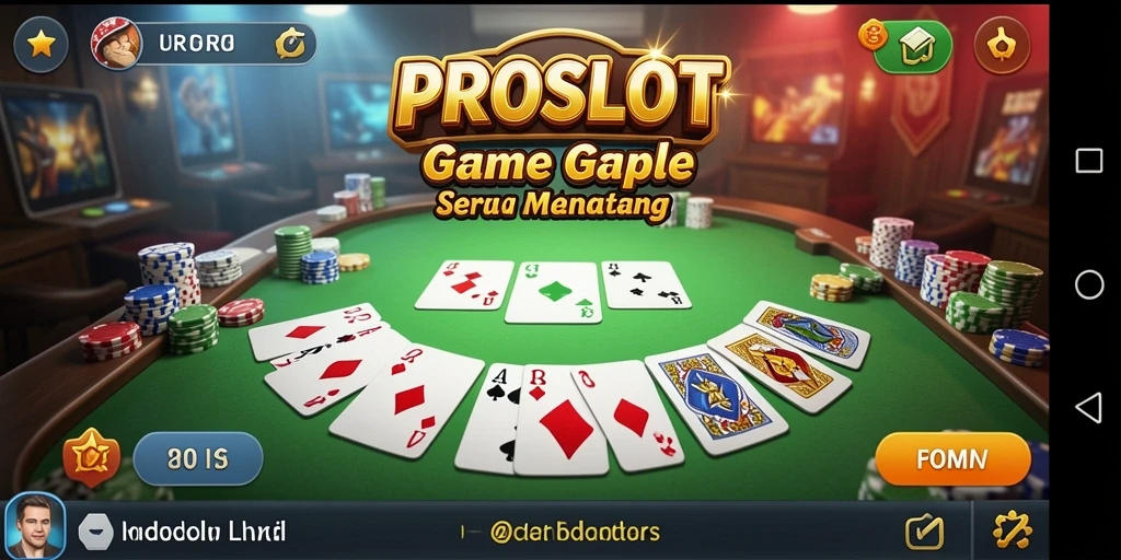 Screenshot PROSLOT menampilkan gameplay Gaple yang seru dan interaktif.
