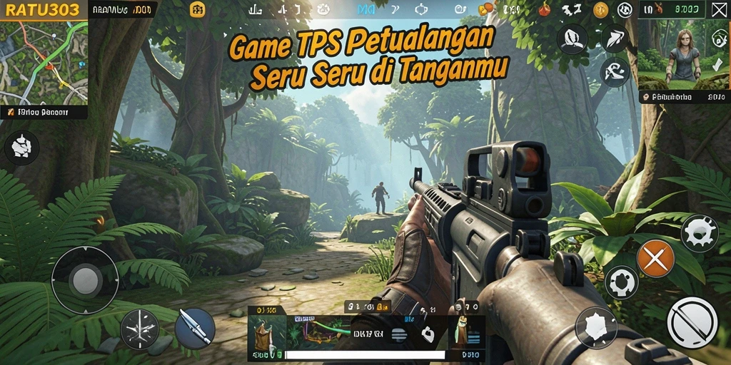 Screenshot gameplay seru dari RATU303 dalam aksi TPS.