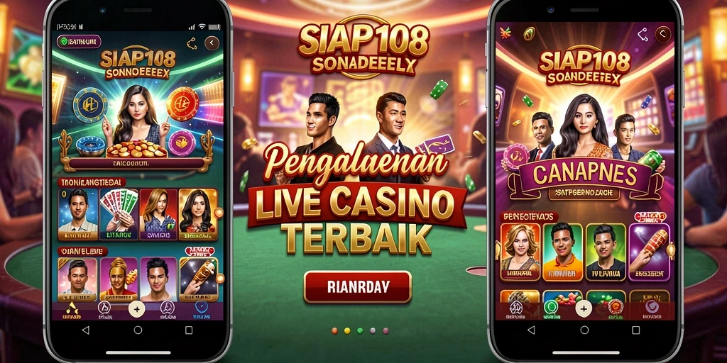 Screenshot gameplay SIAP108 menampilkan dealer langsung dalam permainan Live Casino.