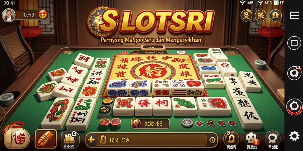 Tampilan gameplay menarik dari SLOTSRI, menyusun ubin Mahjong.