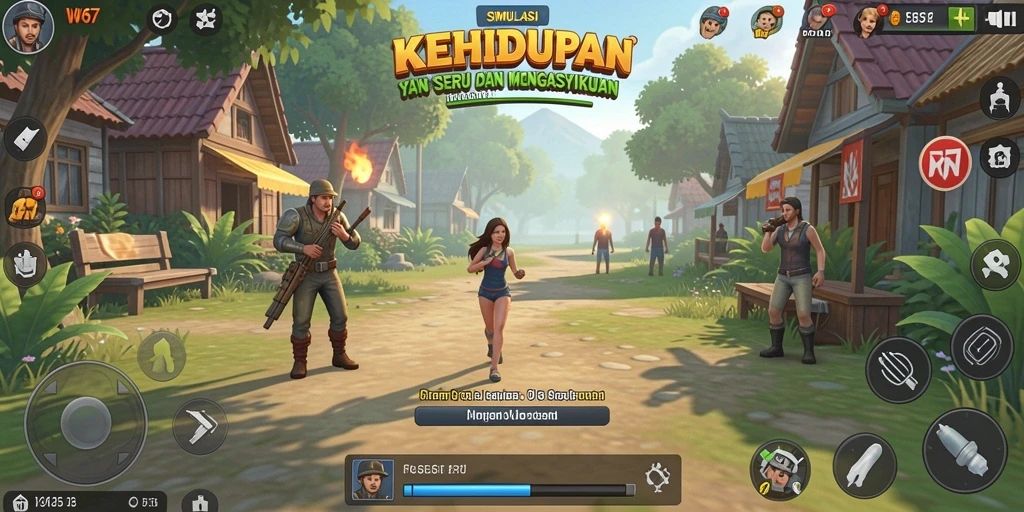 Tangkapan layar W67 menunjukkan suasana gameplay yang seru dan interaktif.